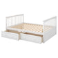 Full over Full Bunk Bed with Drawers  Convertible Beds  White