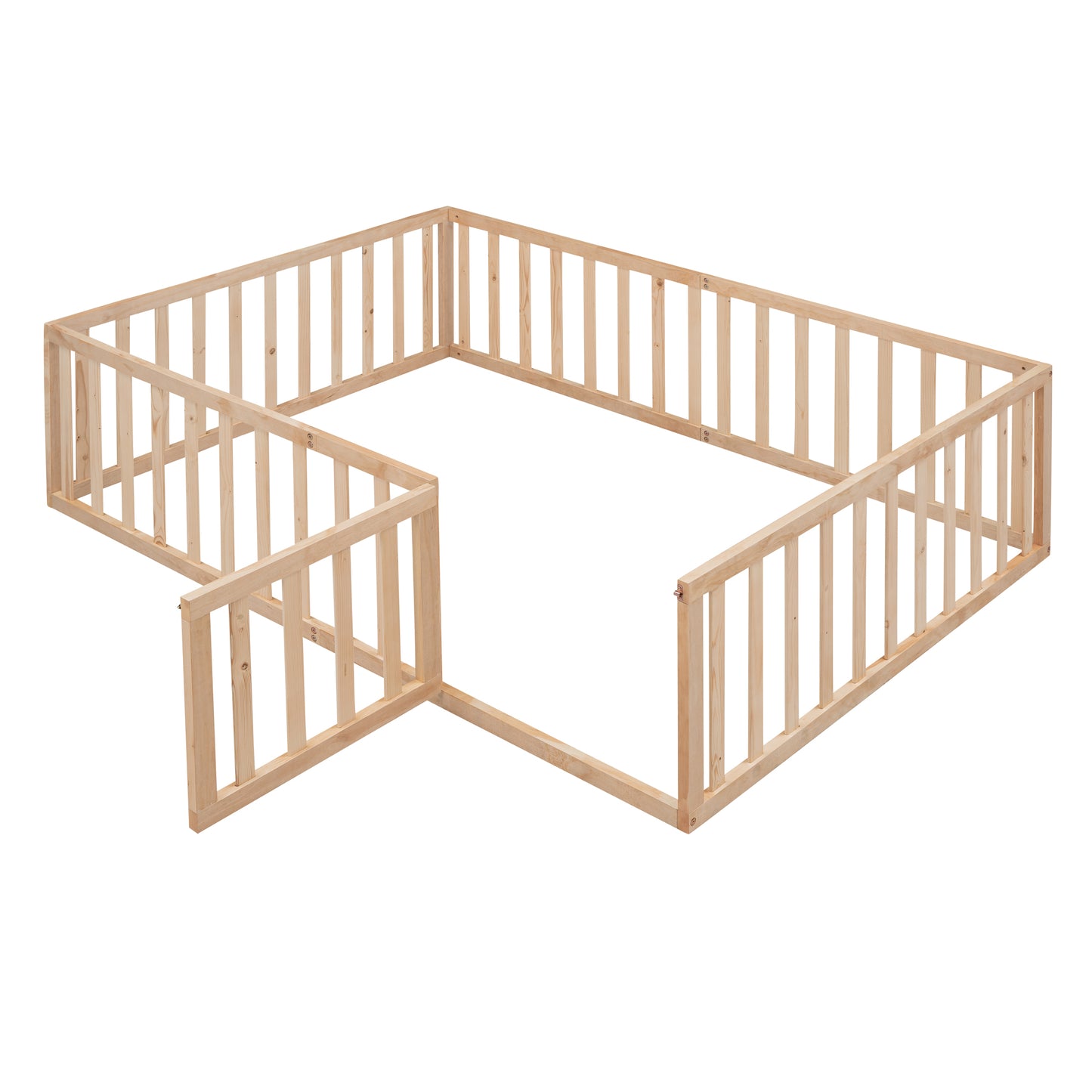 Full Size Wood Daybed Frame with Fence Natural(OLD SKU:WF289662AAM)