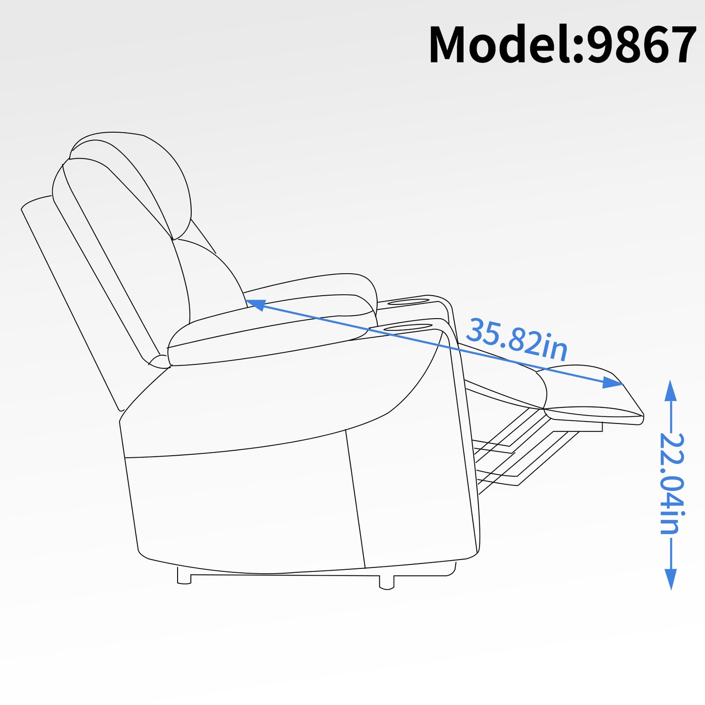 Okin motor Up to 350 LBS Chenille Power Lift Recliner Chair Brown