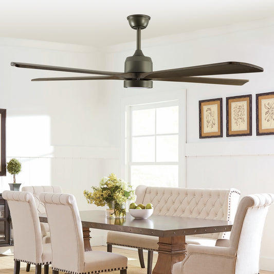 60" Modern Wooden Ceiling Fan with Lighting, Remote Control, 6-Speed Noiseless Reversible DC Motor