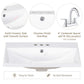 Bathroom Vanity Top Only White Basin 3-Faucet Holes