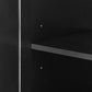 Tall Bathroom Storage Cabinet with Two Doors and Drawers, Adjustable Shelf, MDF Board, Black Finish