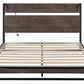 Platform Queen Bed with Socket Fast Assemble Design