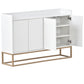 TREXM Modern Sideboard Buffet Cabinet with Large Storage Space, Elegant Design for Dining Rooms and Entryways, White