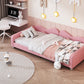 Twin size Upholstered Daybed, Sherpa Fabric Sofabed with Cloud-Shaped Backrest, No Box-spring Needed, Pink