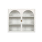 Glass Doors Modern Two-door Wall Cabinet with Featuring Three-tier Storage White