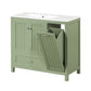 36" Bathroom Vanity with Sink, Double Door Cabinet, Large Drawer, and Flip Drawer, Green Finish