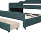 Twin Size Upholstered Daybed with Trundle and Three Drawers,Green