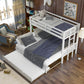 Twin over Pull-out Bunk Bed with Trundle  White