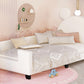 Twin Size Upholstered Daybed with Carton Ears Shaped Headboard White