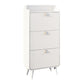 Modern Arc Design Shoe Cabinet With 3 Drawers,Shoe Storage Cabinet for Entryway,Outdoor,White Finish