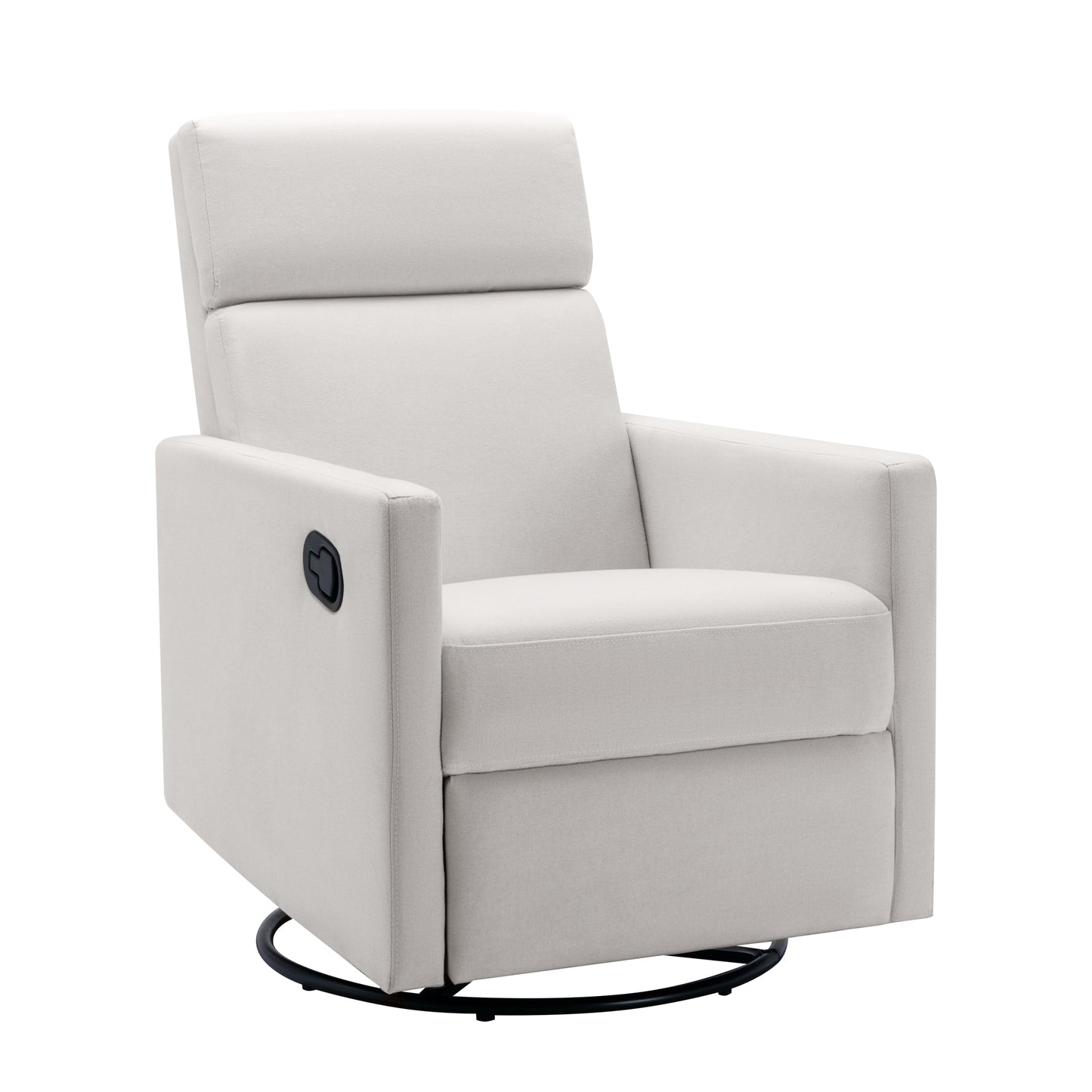 Modern Upholstered Rocker Nursery Chair Plush Seating Glider Swivel Recliner Chair Beige