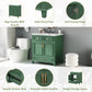 30" Uncovered Bathroom Vanity with Soft-Closed Door, Solid Wood Frame Storage Cabinet, Green Finish