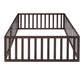 Full Size Wood Daybed Frame with Fence Walnut(OLD SKU:WF289662AAL)