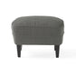 Sillón club moderno de tela gris y conjunto otomano, elegante sillón acolchado para salas de estar