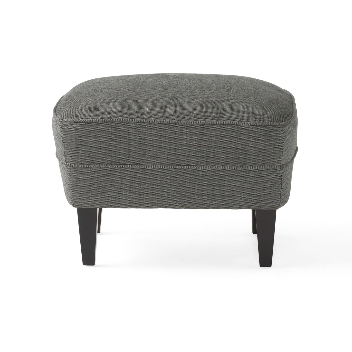 Sillón club moderno de tela gris y conjunto otomano, elegante sillón acolchado para salas de estar