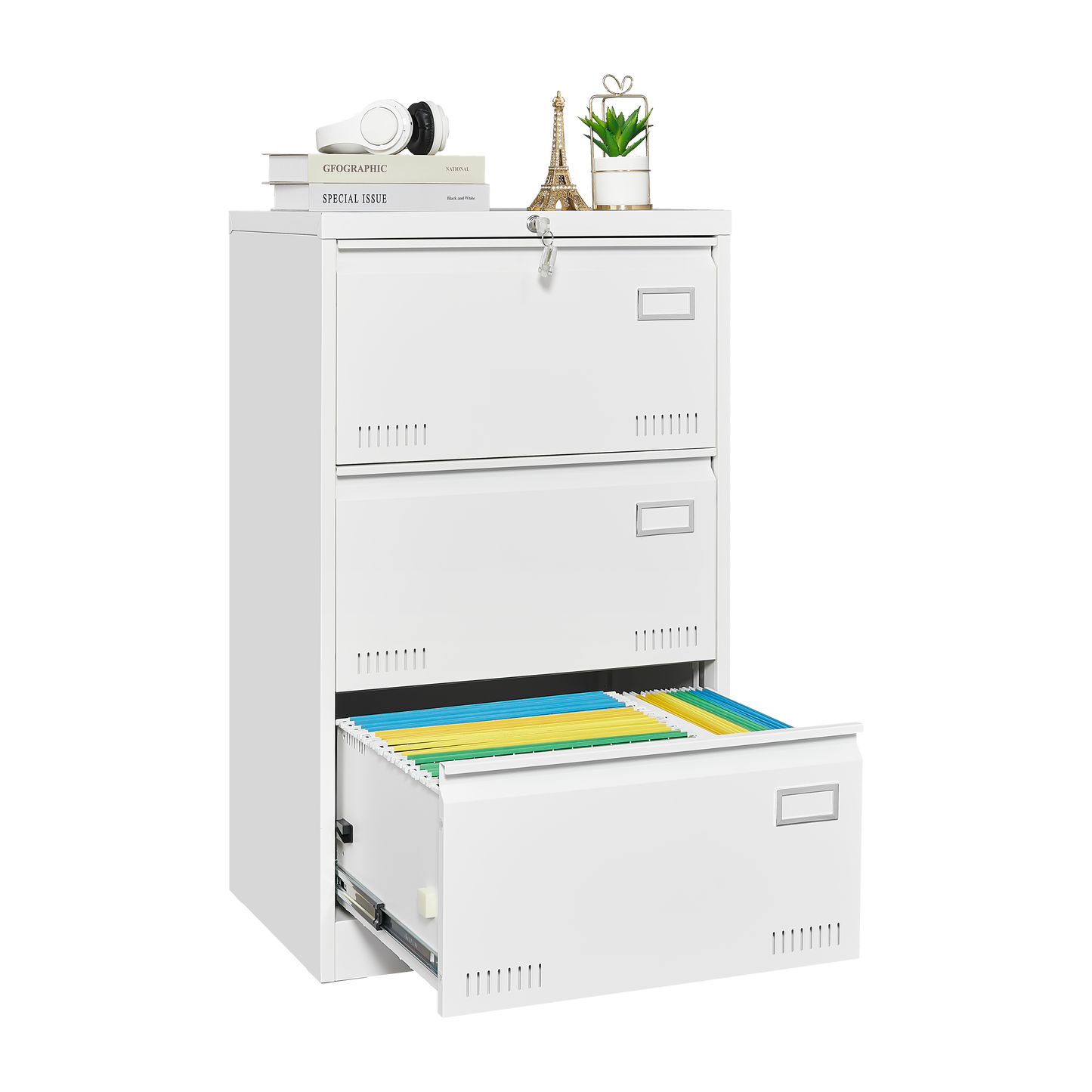 Filing Cabinet Lateral File Cabinet 3 Drawer White Filing Cabinets with Lock