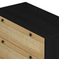 3-Drawers Storage Cabinet Rope Woven Drawer,for Bedroom,Living Room,Dining Room,Hallways,Black