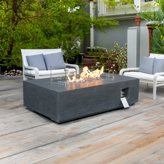 52-Inch Concrete Fire Pit Dark Gray