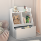 Kids Bookshelf with Drawer and Wheels Children's Book Display Wooden Bookcase White