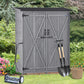 Outdoor 5.3ft Hx4.6ft L Wood Storage Shed Tool Organizer,Garden Shed, Storage Cabinet with Waterproof Asphalt Roof Gray