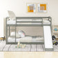 Twin over Twin Bunk Bed with Convertible Slide and Ladder Gray