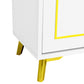 U-Can Shoe Cabinet with 2 Flip Drawers, 2 Slide Drawers, and 1 Shelf, Modern White Finish