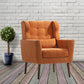 Modern Accent Chair Upholstered Foam Filled Living Room Chairs Comfy Reading Chair Mid Century Modern Chair (Orange)