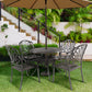 5PCS Outdoor Furniture Dining Table Set  Patio Furniture Includes 1 Round Table and 4 Chairs with Umbrella Hole