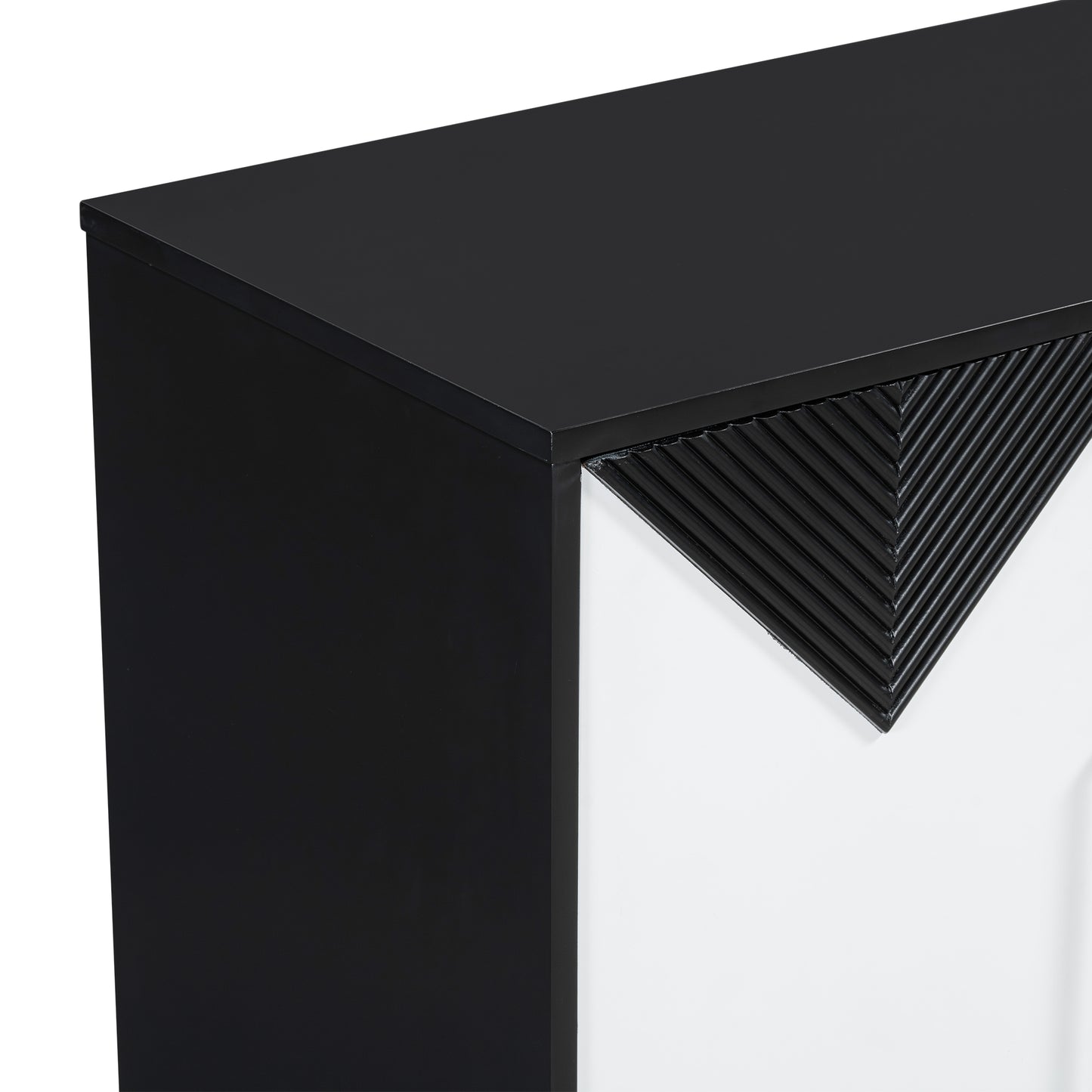 The unique feature of U-STYLE four door cabinet with dual tone triangular doors, suitable for entrances