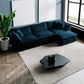 Free Combination Comfy Upholstery Modular Oversized L Shaped Sectional Sofa With Reversible Ottoman, Blue Chenille