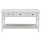 TREXM Classic Retro Style Console Table with Three Top Drawers and Open Style Bottom Shelf (Antique White)