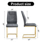 Comes with faux leather cushioned seats living room chairs with metal legs (gray+PU leather)