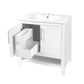 Bathroom Vanity with Sink Multi-functional Bathroom Cabinet with Doors and Drawers Solid Frame and MDF Board, White