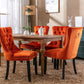 High-end Tufted Solid Wood Contemporary Velvet Upholstered Dining Chair with Wood Legs Nailhead Trim 2-Pcs Set Orange