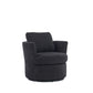 Rotating bucket chair living room comfortable circular sofa chair 360 degree rotating bucket chair armchair (black)