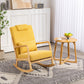 Rocking Chair Upholstered Fabric Rocking Armchair Indoor with High Backrest Glider Chairs and Lumbar Pillow for Living Room