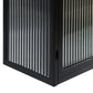 Glass Doors Modern Two-door Wall Cabinet with Featuring Three-tier Black