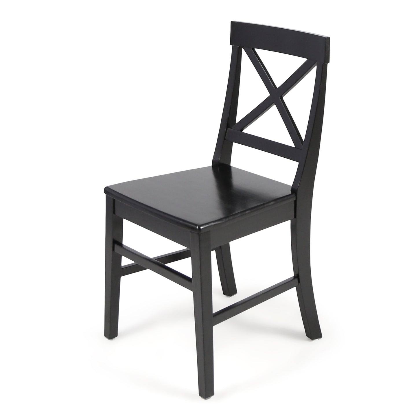 Roshan Farmhouse Acacia Wood Dining Chairs, Set of 2 in Black