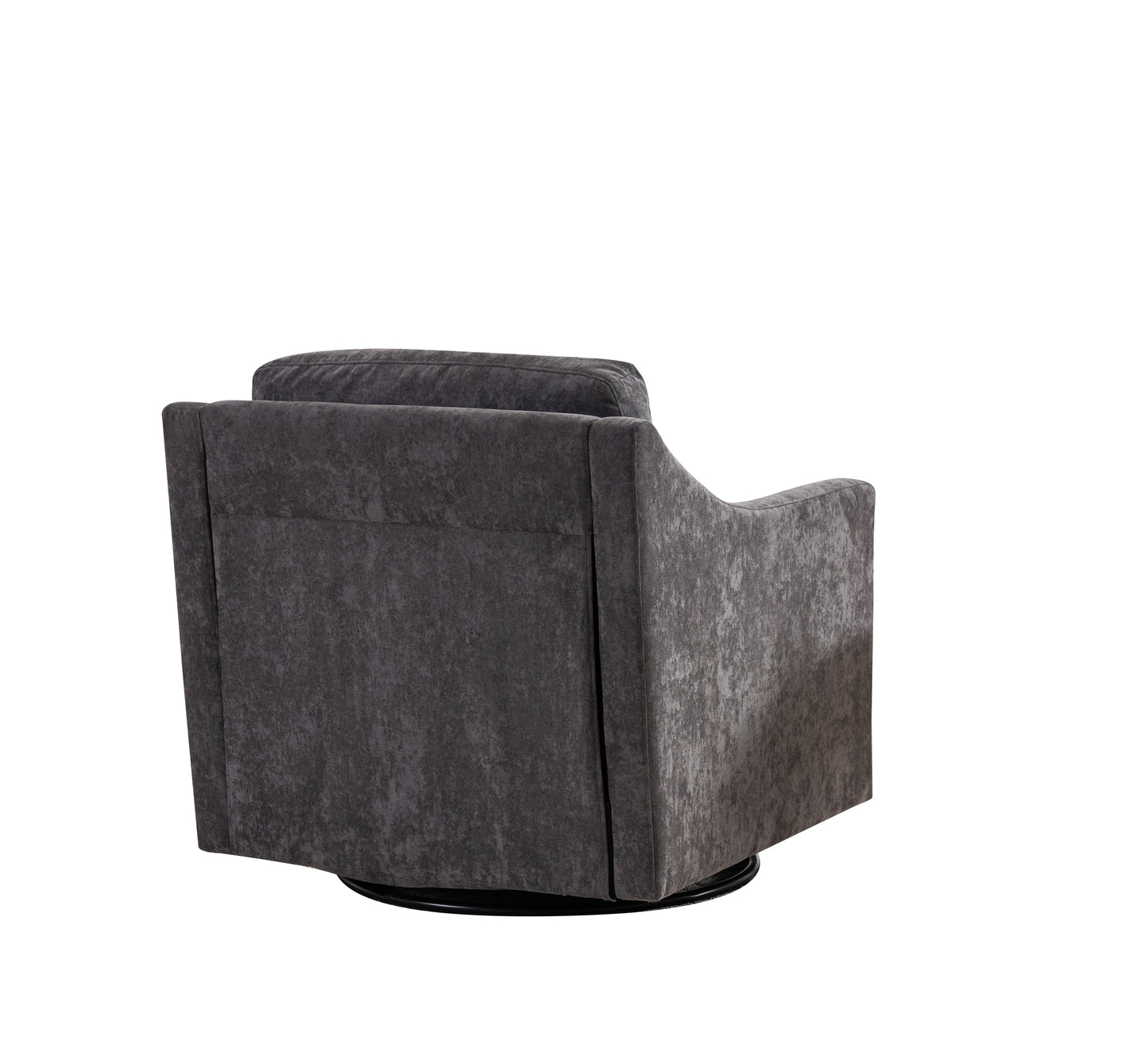 Large Swivel Chair with Soft Cushions, Modern Design in Skin-Friendly Gradient Linen Fabric, Grey Finish