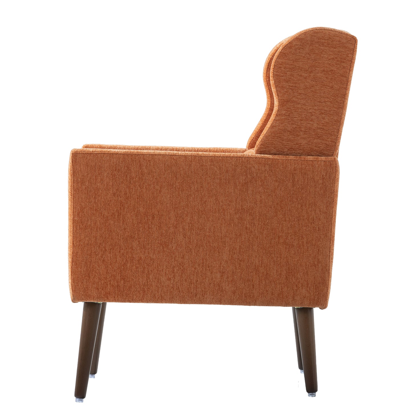 Modern Accent Chair Upholstered Foam Filled Living Room Chairs Comfy Reading Chair Mid Century Modern Chair (Orange)