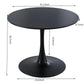 42.1" Black Tulip Table, Mid-Century Dining Table for 4-6 People with Round MDF Table Top