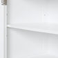 Tall Bathroom Storage Cabinet with 2 Drawers and Adjustable Shelf, White MDF Board Design