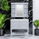 36" Bathroom Vanity with Medicine Cabinet, Adjustable Shelves, and 4 Drawers, Modern Design for Bathroom Storage