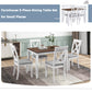 TOPMAX Rustic Minimalist Wood 5-Piece Dining Table Set with 4 X-Back Chairs, White Finish