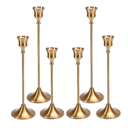 Brass Candle Holder Sample House Wedding Props Scandinavian Style Romantic Candlelight Dinner Creative Desktop Ornaments