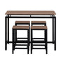 TREXM 5-piece compact bar table with table and stool - modern industrial design (dark brown)