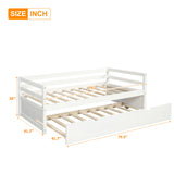 Daybed with Trundle Frame Set Twin Size White