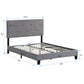 Full Size Upholstered Platform Bed Frame with Modern Button Tufted Linen Fabric Headboard Grey