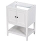 Bathroom Vanity Base Only, Soild Wood Frame, Bathroom Storage Cabinet with Doors and Open Shelf, White